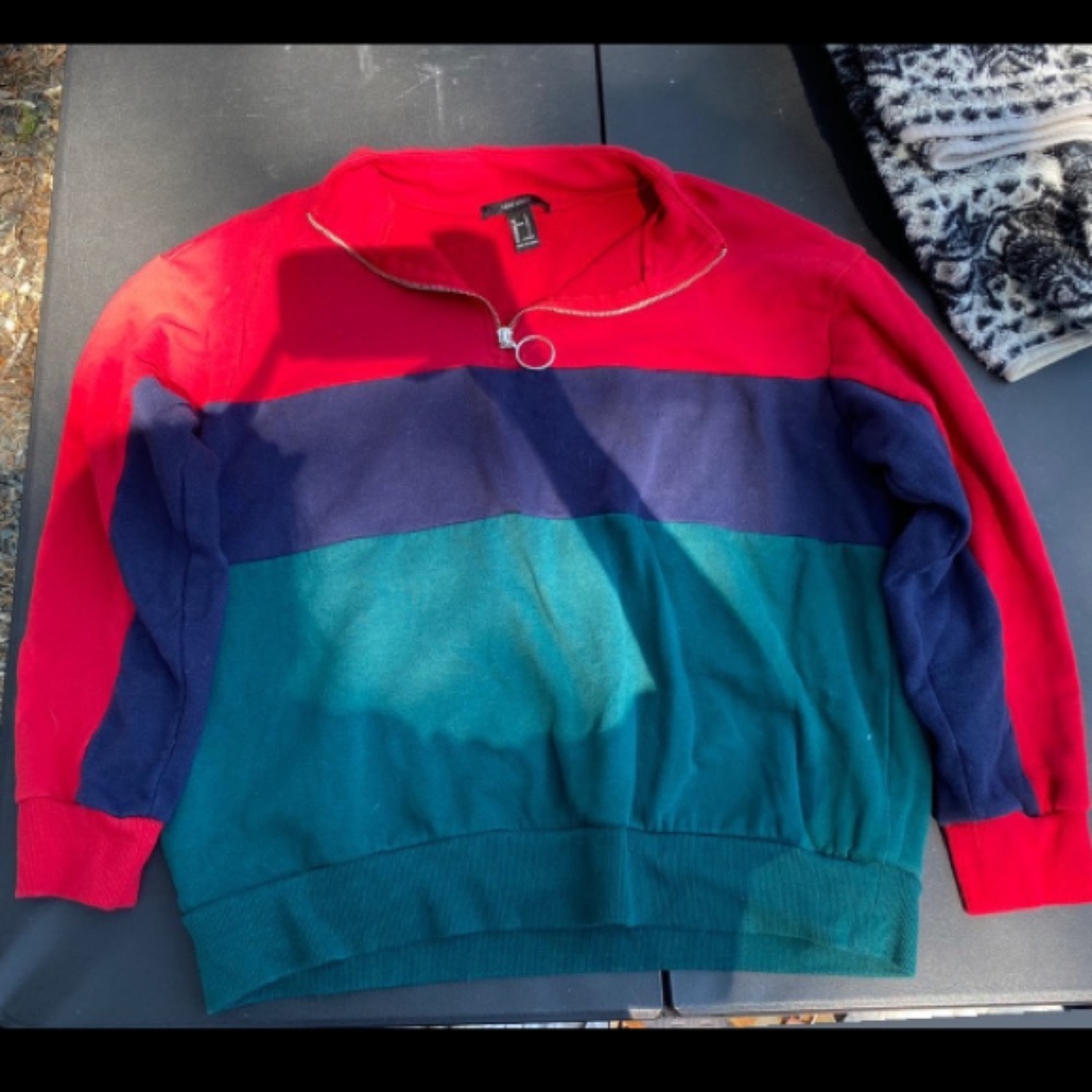 Quarter zip crop sweater